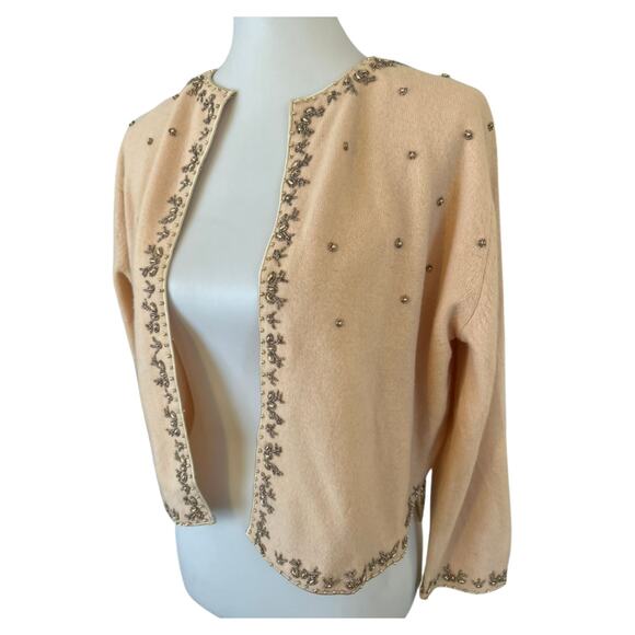 Vintage Mid Century Hand Beaded and Lined Sweater Hong Kong - Picture 2 of 8